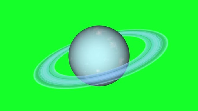 美丽的天王星动画星球。天王星在旋转。银河系的巨型行星天王星。