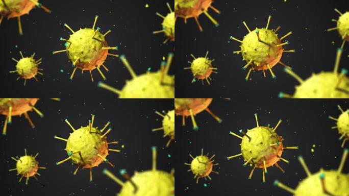 病毒和细菌动画与粒子