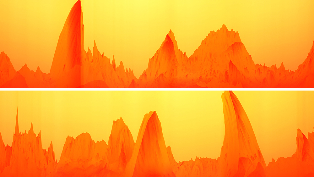 【宽屏时尚背景】橙色山体异星光影视觉空间
