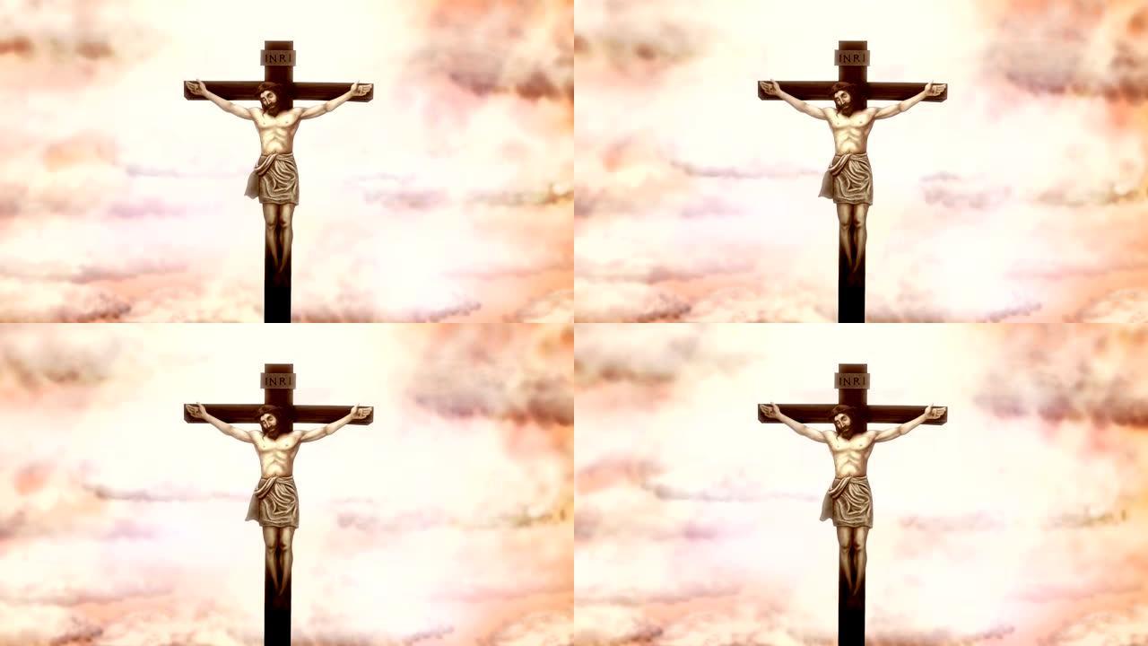 十字架上的耶稣基督被钉十字架