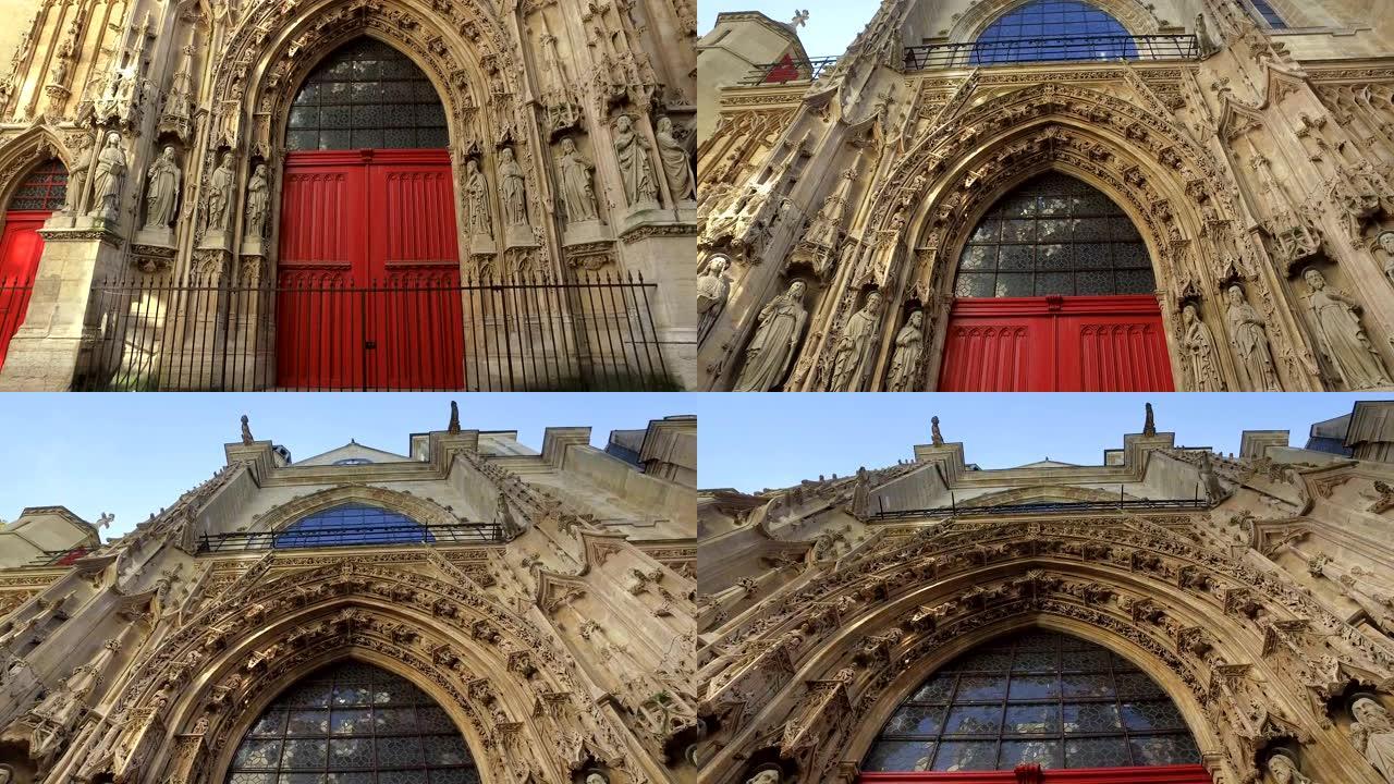 法国巴黎的红门圣梅里教堂