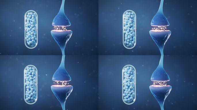 神经元细胞突触与胶囊3D渲染