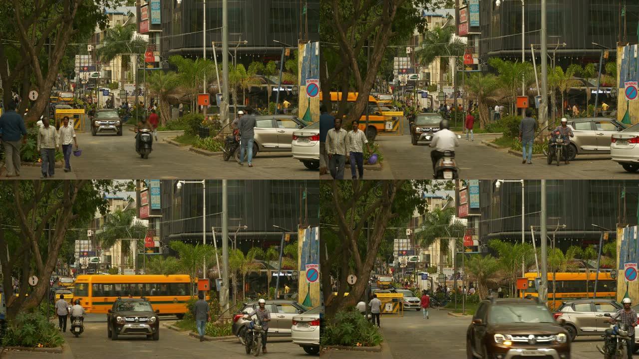 印度班加罗尔市中心交通街道路全景4k日间