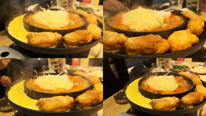 韩国菜美食料理暖食韩式部队锅美食火锅料理