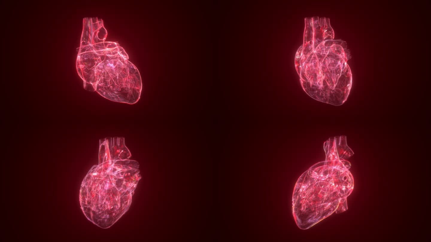 红色科技心脏动画医学演示医疗特效全息投影