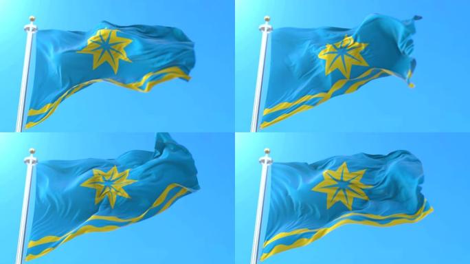 俄罗斯伏尔加格勒州Volzhsky市的旗帜。循环