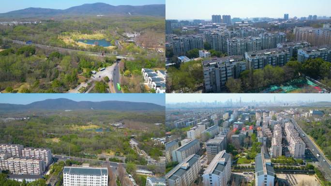 南京市玄武区中山门大街下马坊城市风景航拍