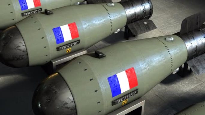 法国核武器/弹头/火箭的3d动画高细节4K