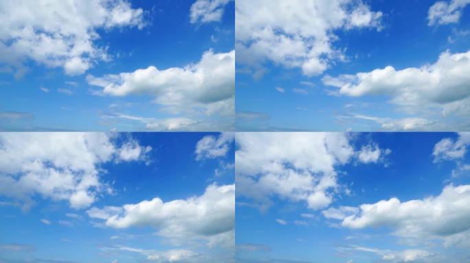 晴朗天空的风景白云流动