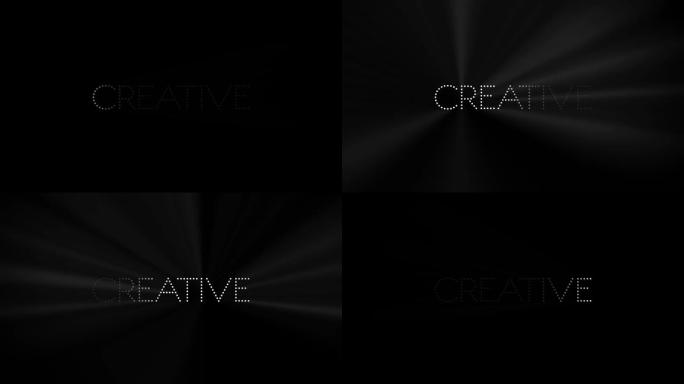 黑色背景上的文本创意，用于复合模式-屏幕