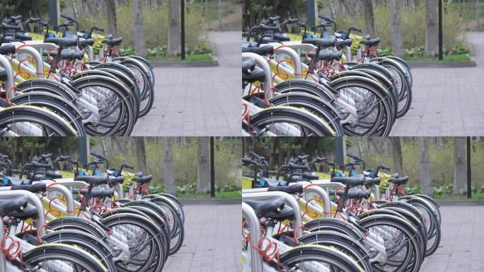 芬兰万塔的城市自行车停车场的轮胎