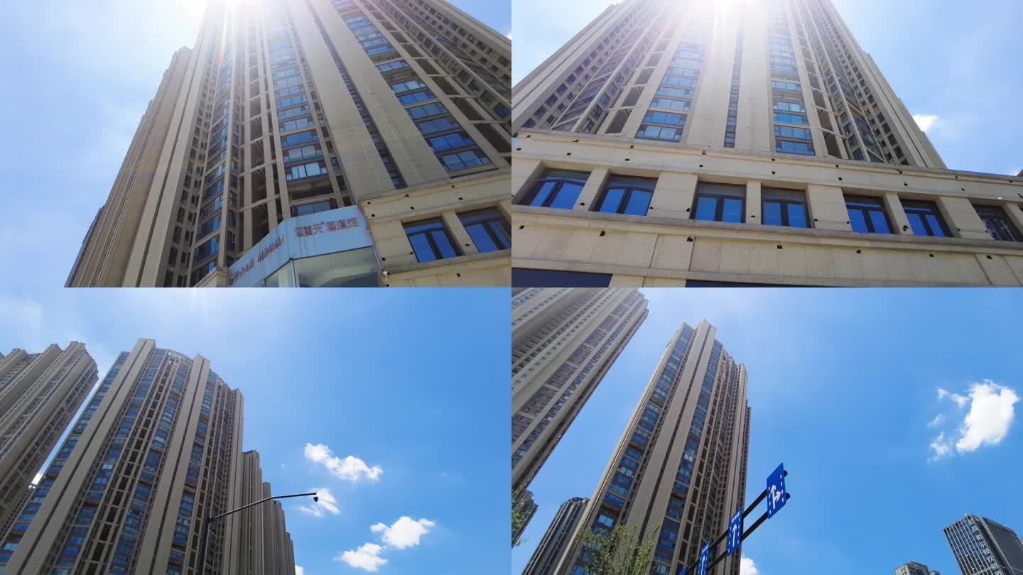 城市的蓝天白云高楼大厦