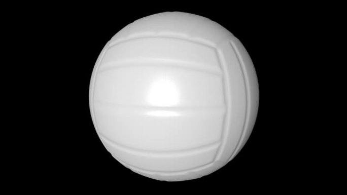 黑色背景上的旋转排球球与阿尔法通道。3d动画
