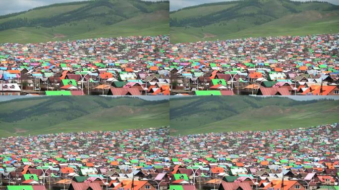 蒙古国色彩房屋城市景观