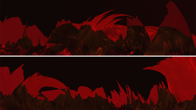 【宽屏艺术背景】黑红山体艺术光影旋转空间