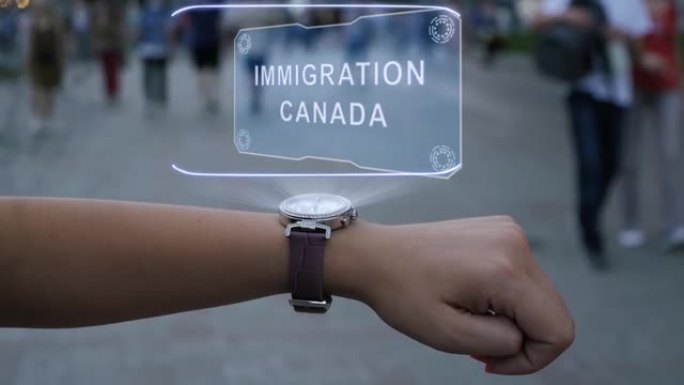 加拿大移民用全息图女性手