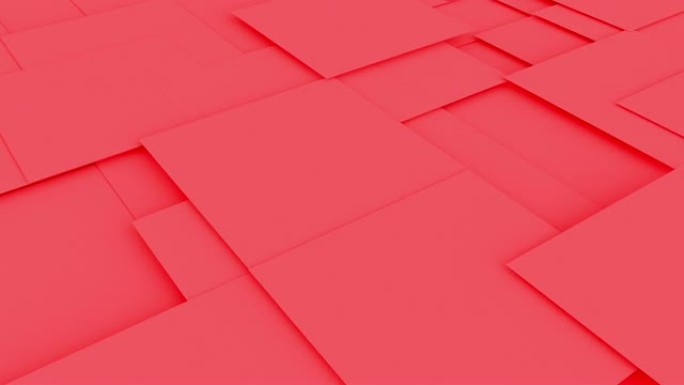 3d抽象背景红色方块动画。电脑渲染塑造镜头。循环。