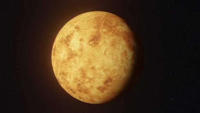 从星空背景上的太空中看到旋转的金星