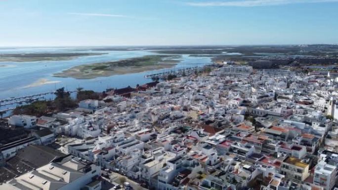 葡萄牙阿尔加维传统小镇奥尔豪的鸟瞰图
