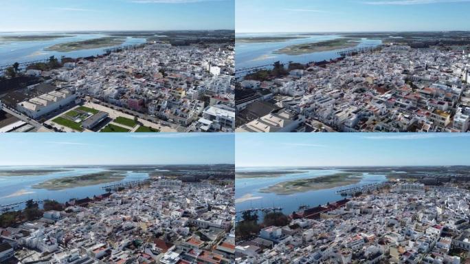 葡萄牙阿尔加维传统小镇奥尔豪的鸟瞰图