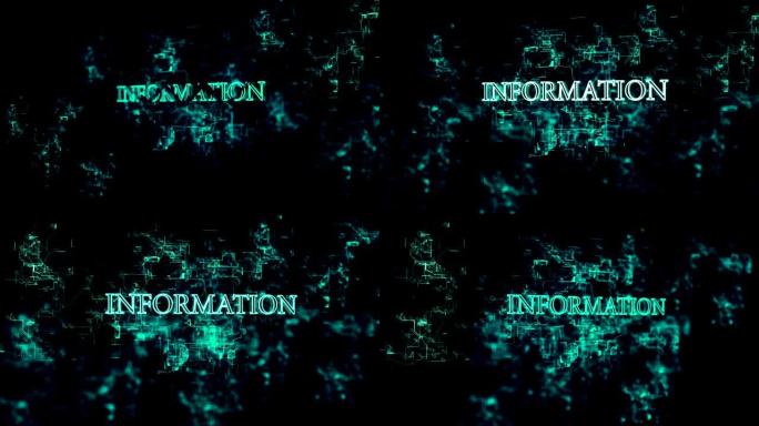 带有 “信息” 文本的旋转数字网格