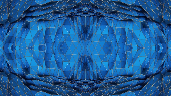 【4K时尚背景】宝蓝闪动几何图形空间装饰