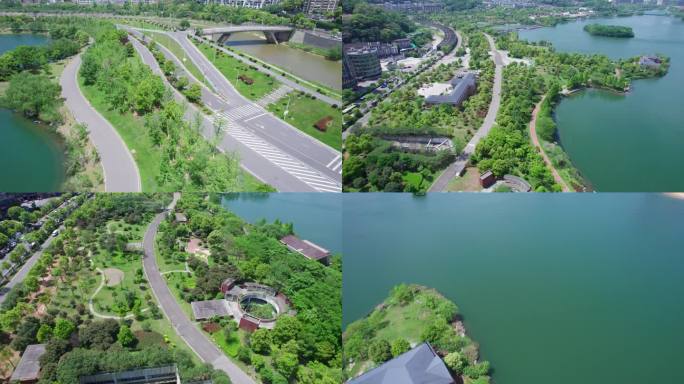 5.4K长沙西湖公园航拍空镜
