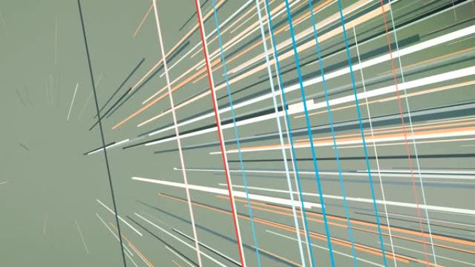 抽象连接相交的彩色线条移动和旋转。4k分辨率，未来派设计。