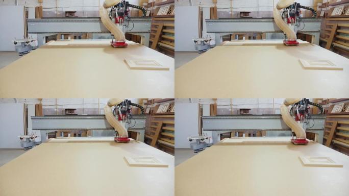 带数控的现代木工机床。家具生产