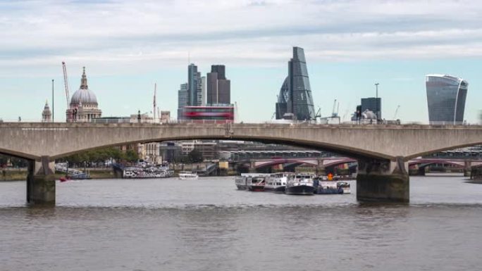 滑铁卢桥和英国伦敦市的时间流逝