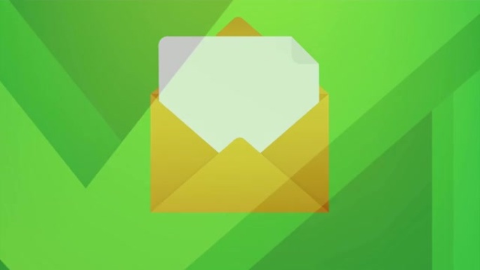 打开信封和带有绿色复选标记的文件。验证电子邮件。插图。