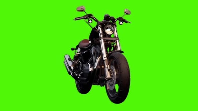 黑暗工作室中的摩托车3d模型