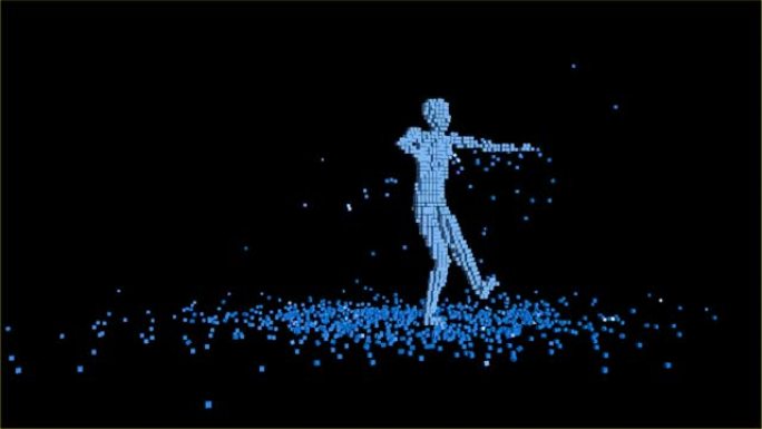 3D效果粒子系统跳舞像素人