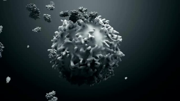 具有淋巴细胞，t细胞或癌细胞的3d插图蛋白