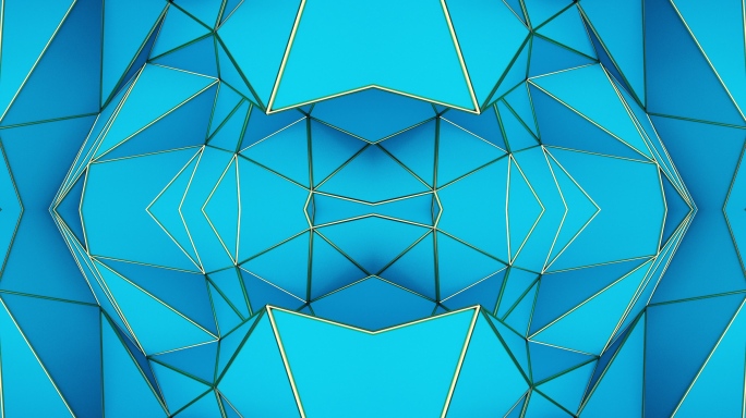 【4K时尚背景】蓝色闪动几何图形科技展示