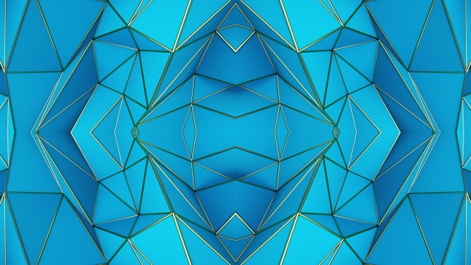 【4K时尚背景】蓝色闪动几何图形科技展示