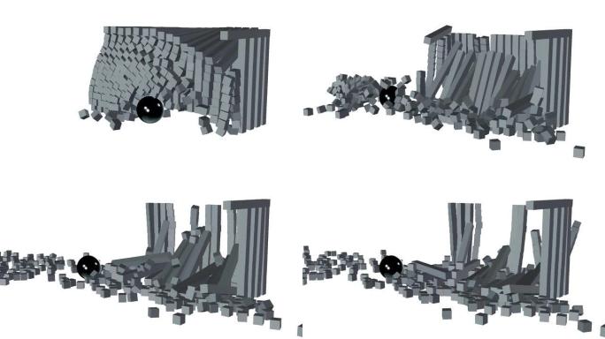 建筑物的3d破坏