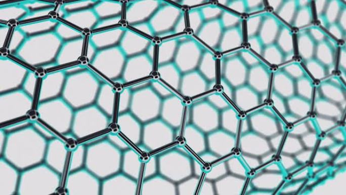 石墨烯细胞结构。21世纪的高端材料。生产超高效导体。六边形结构。纳米电子学