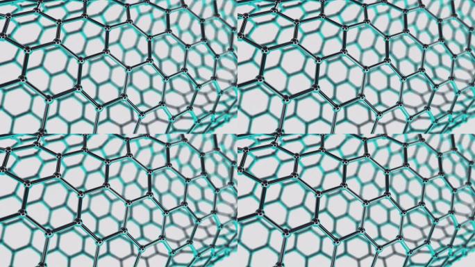 石墨烯细胞结构。21世纪的高端材料。生产超高效导体。六边形结构。纳米电子学