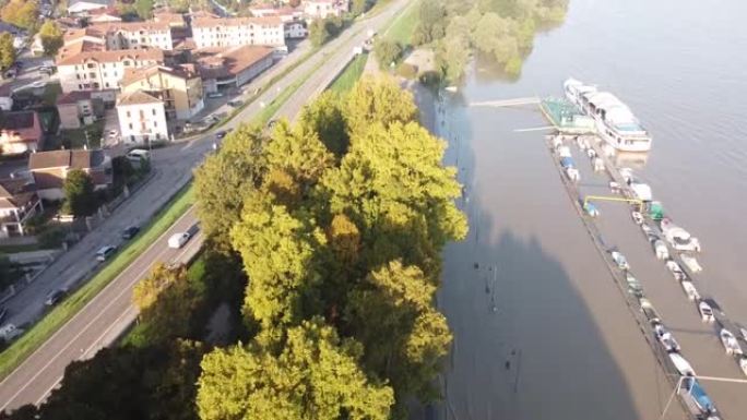River Po flood，Boretto 2020，意大利