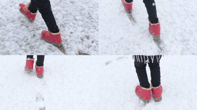 雪中的鞋印