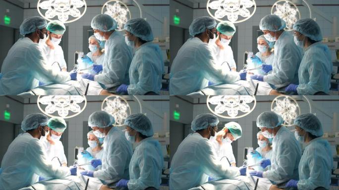 外科医生在医院进行复杂的手术以挽救生命