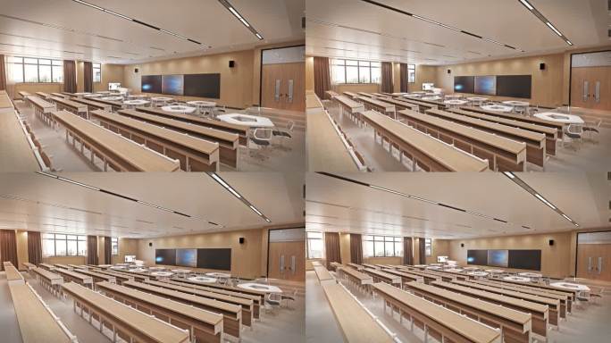 4K 三维动画  现代大型会议室