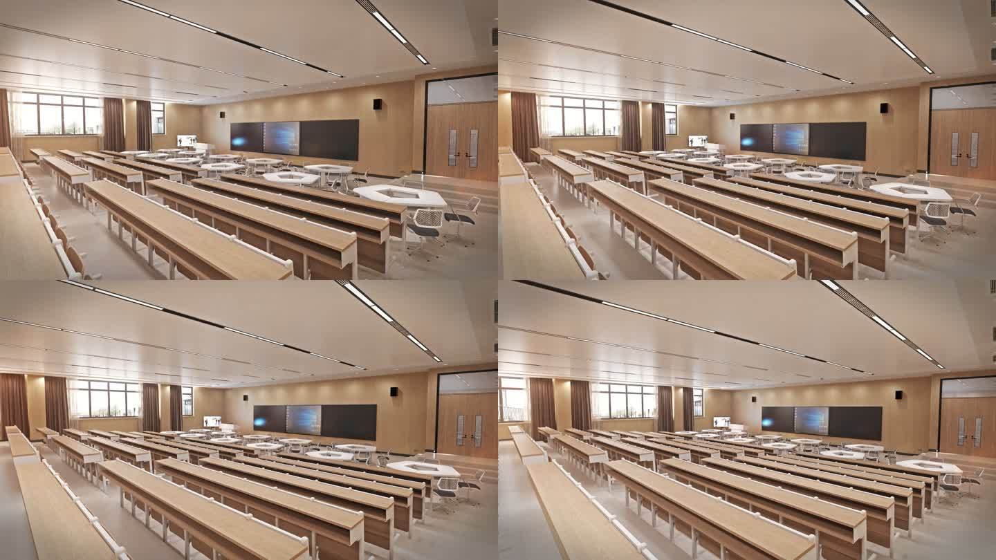 4K 三维动画  现代大型会议室