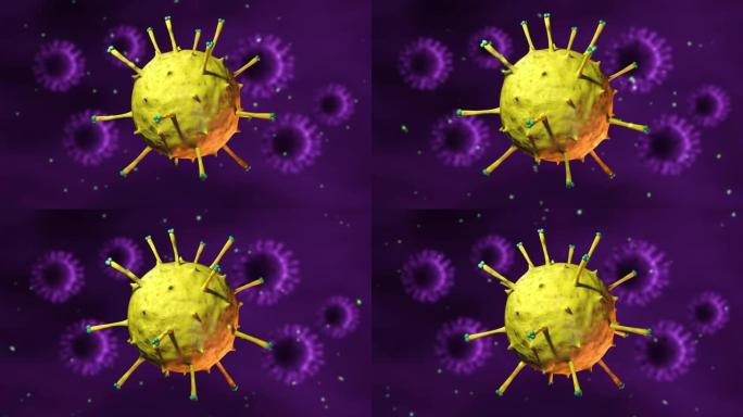 电子显微镜下的病毒和细菌。病毒流行病。