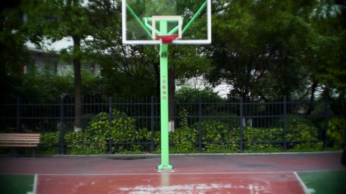 篮球场 球框 篮板 户外 跑道寻找记浪漫