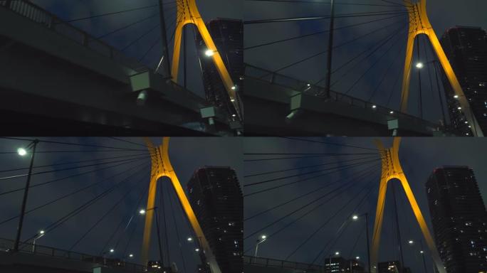 日本东京夜间长桥的景色