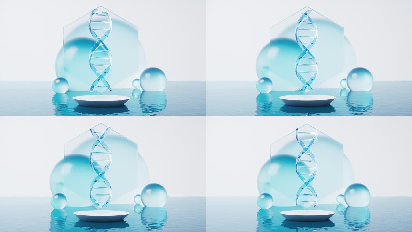 透明DNA与水面3D渲染