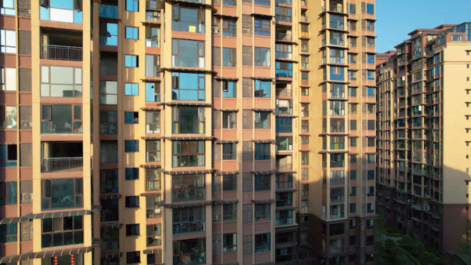 航拍小区楼盘居民楼