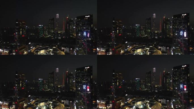 鸟瞰图广州城市夜景